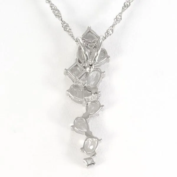 10K White Gold White Topaz Necklace