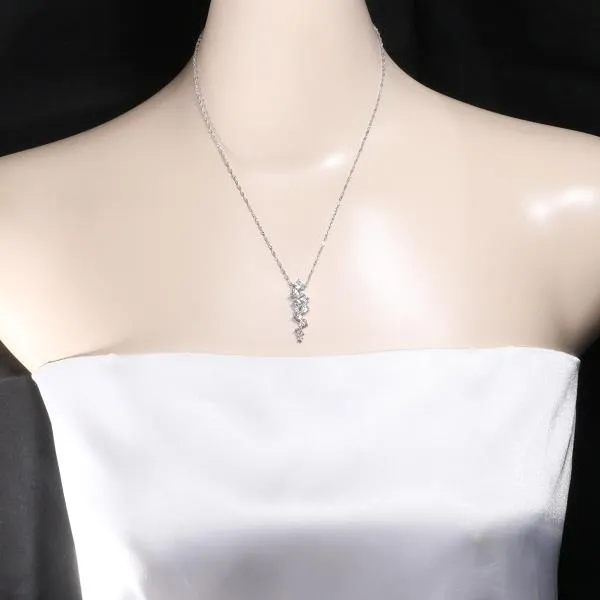 10K White Gold White Topaz Necklace