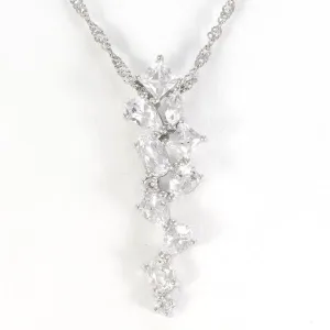 10K White Gold White Topaz Necklace