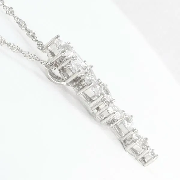 10K White Gold White Topaz Necklace