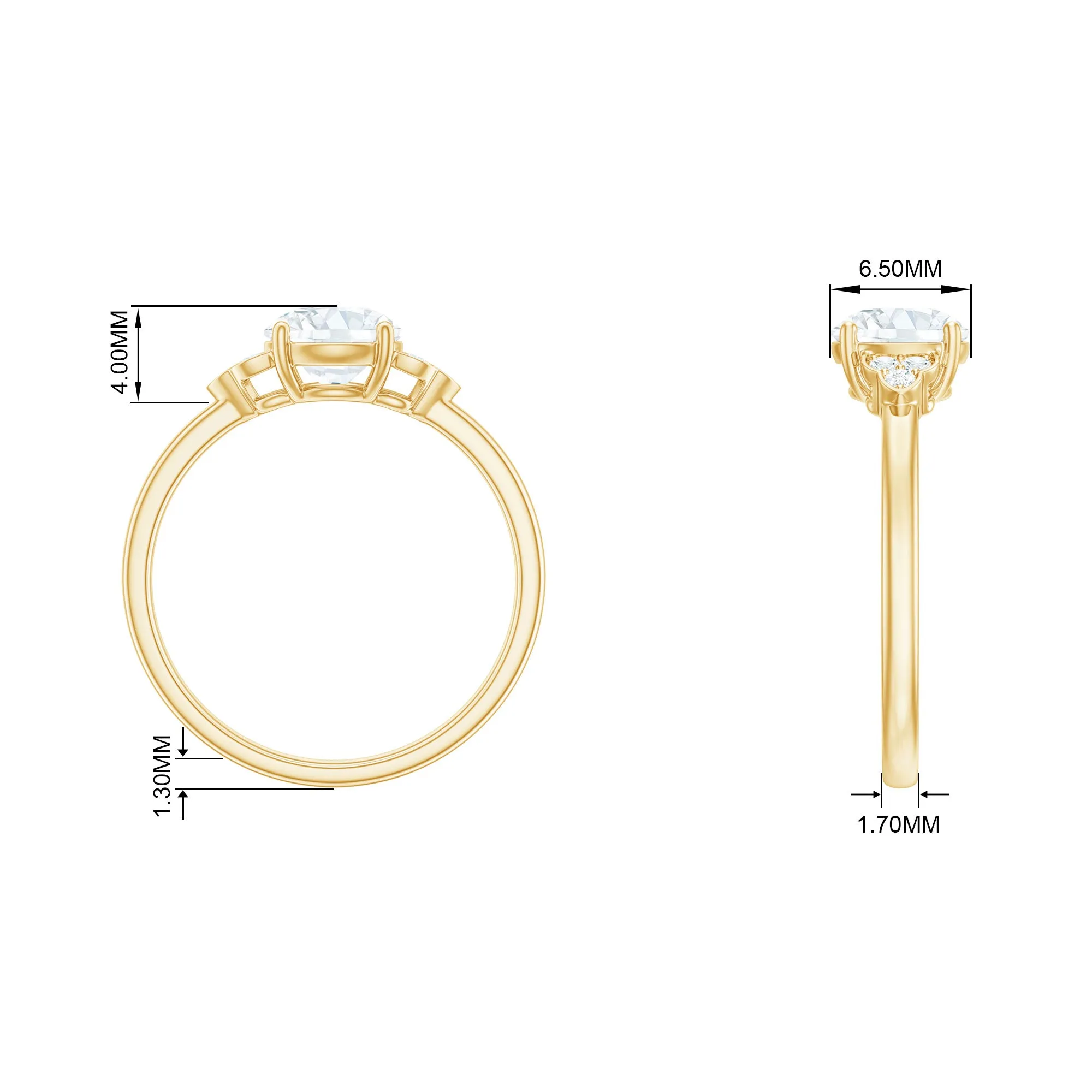 1.25 CT Round Simulated Diamond Solitaire Engagement Ring