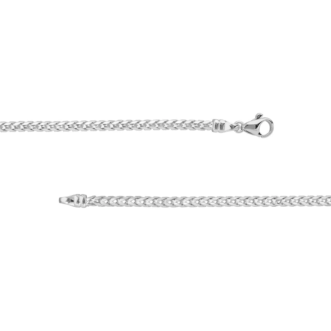 14K Gold Round Diamond Cut Franco Chain Bracelet