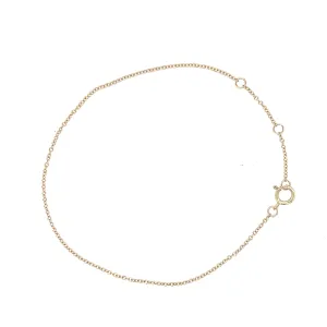 14K Gold Simple 1mm Fine Cable Bracelet