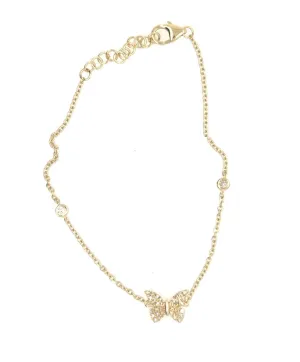 14K Petite Diamond Butterfly Bracelet