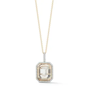 14kt Diamond Frame Secret Initial Necklace // A - Z