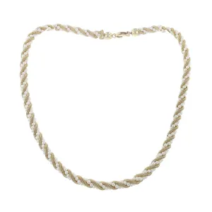 18-Inch 14K Gold and Pearl Twisted Strand Necklace