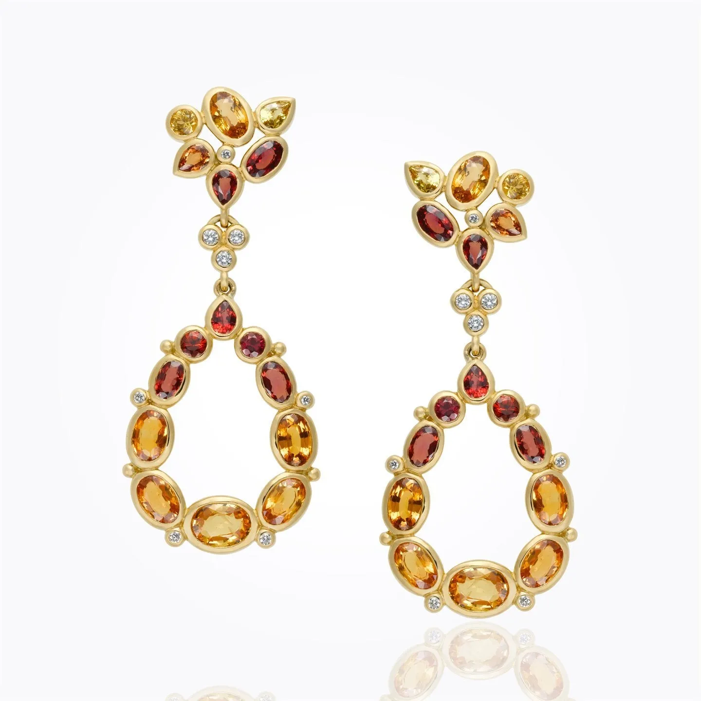 18K Anima Cluster Pear Drop Earrings