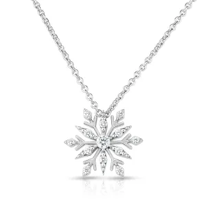 18K W Disney Frozen 2 Small Snowflake Pendant with Diamonds