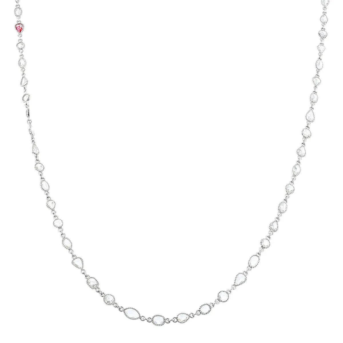 18K White Gold Diamond Link Chain