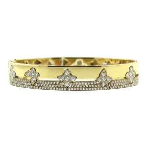 18K Yellow Gold Diamond Bangle Bracelet