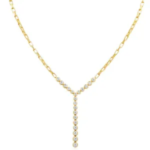 18k Yellow Gold Diamond Stiletto Diamond Necklace