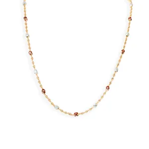 22ct Gold Beaded Necklace with Enamel Design and Hook Clasp (13.6g) C-7130