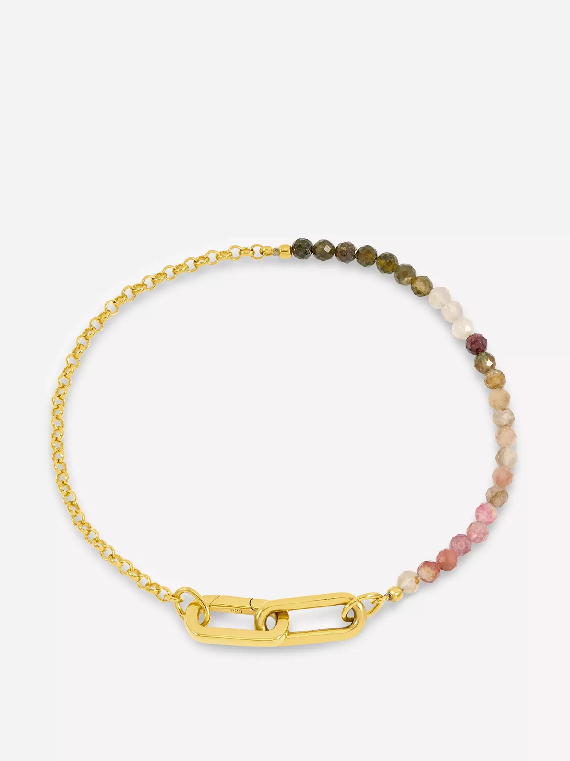 22kt gold-plated watermelon gemstone bracelet