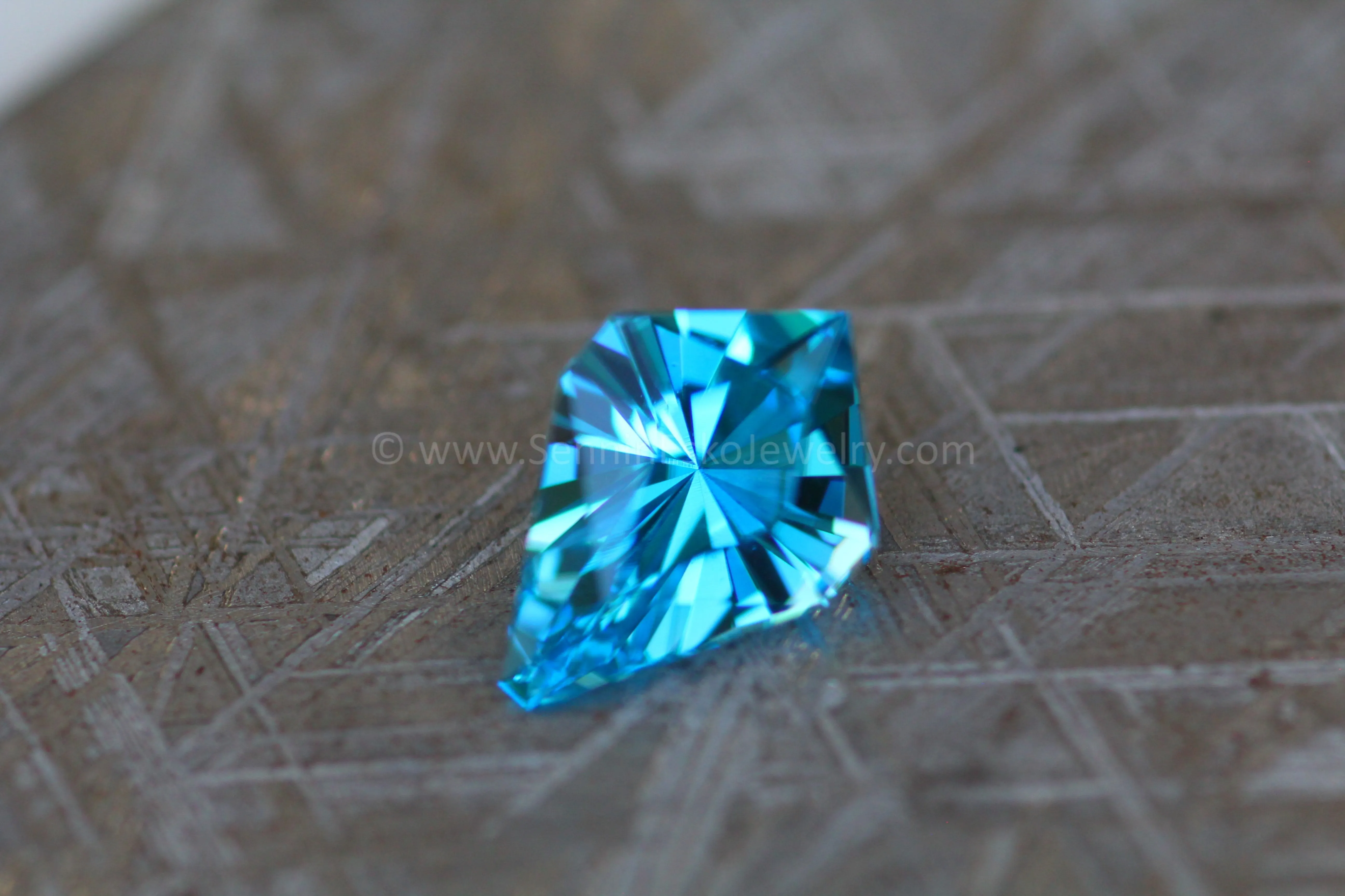 4 Carat Electric Blue Topaz Kite - 13.3x9.2mm