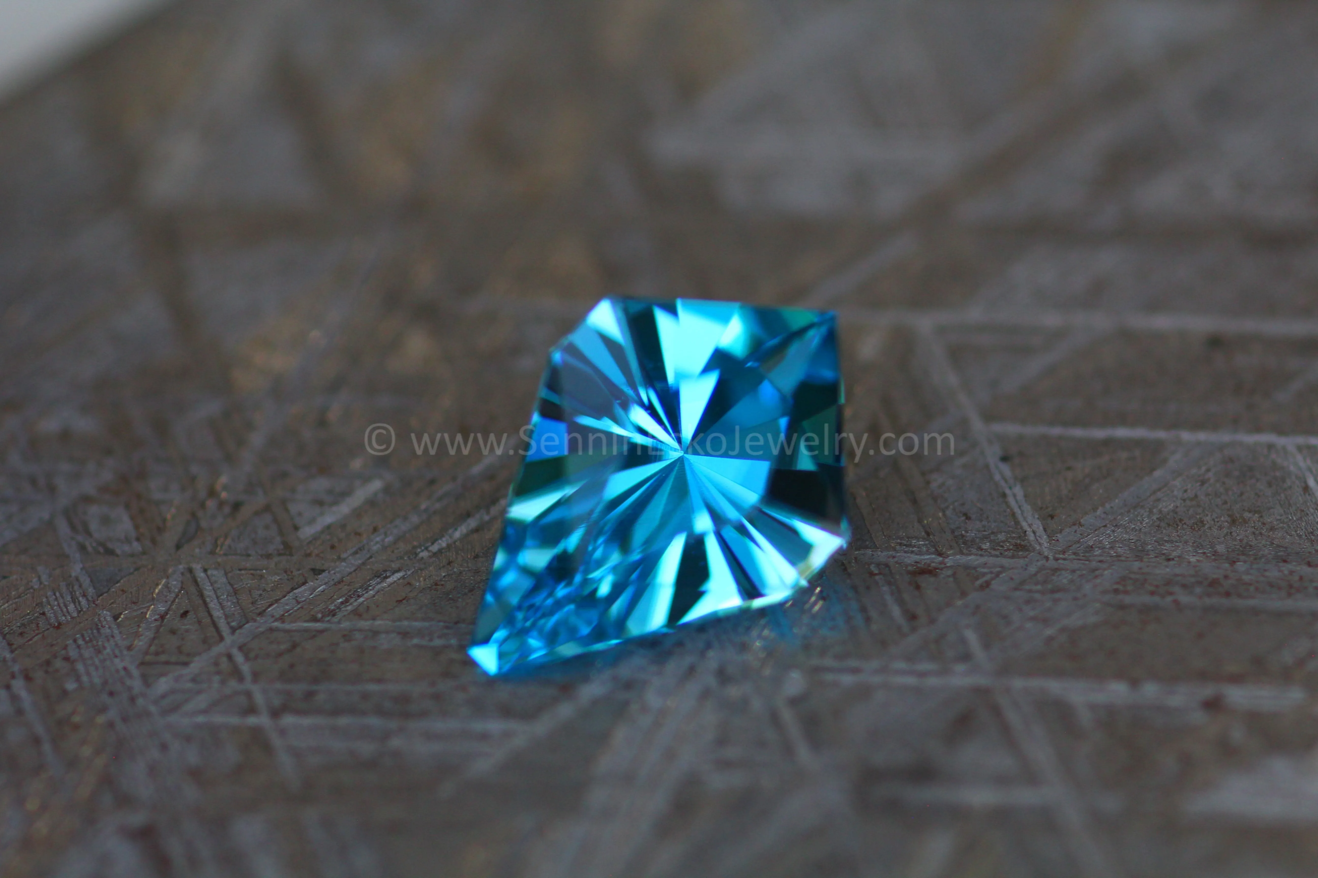 4 Carat Electric Blue Topaz Kite - 13.3x9.2mm