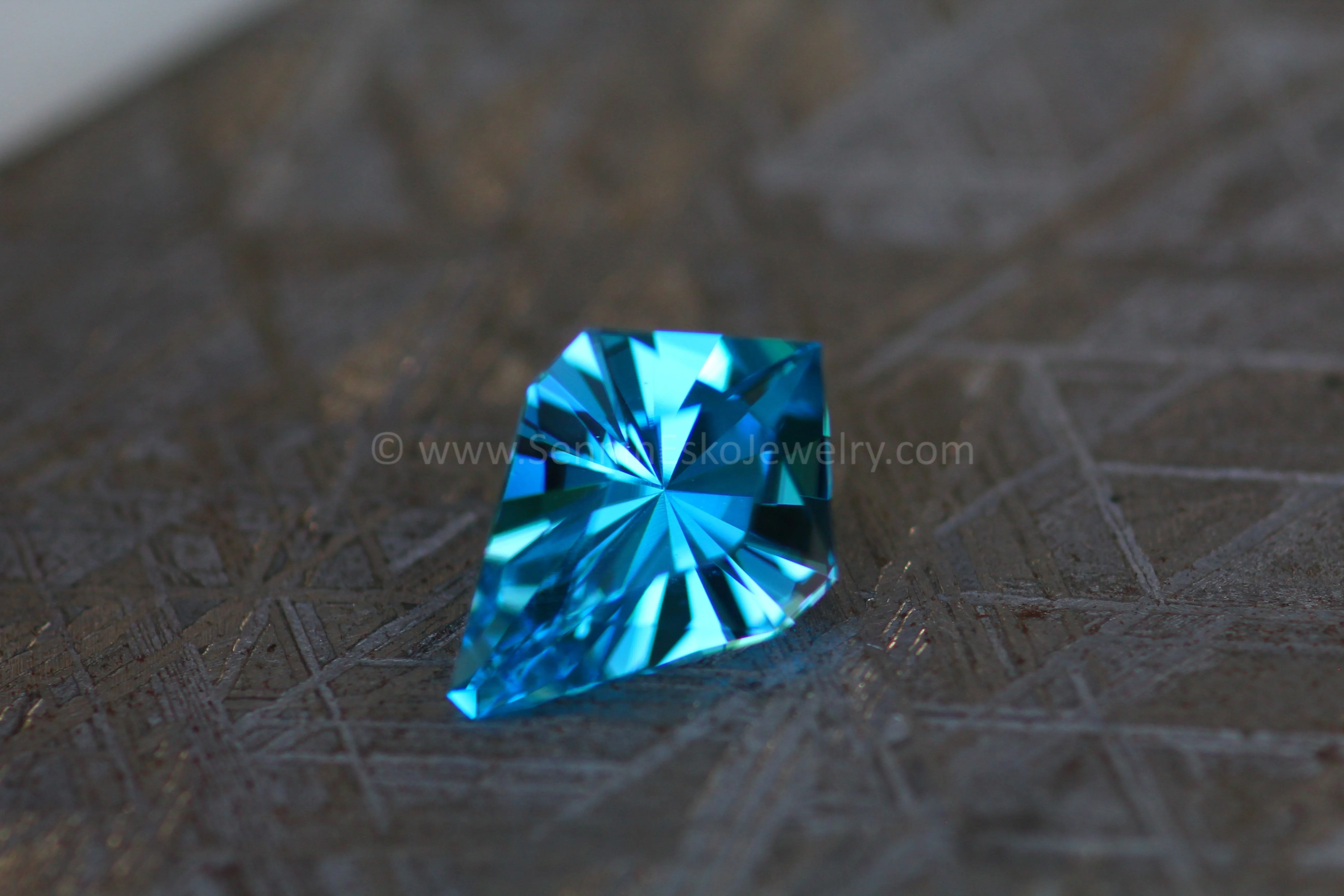 4 Carat Electric Blue Topaz Kite - 13.3x9.2mm