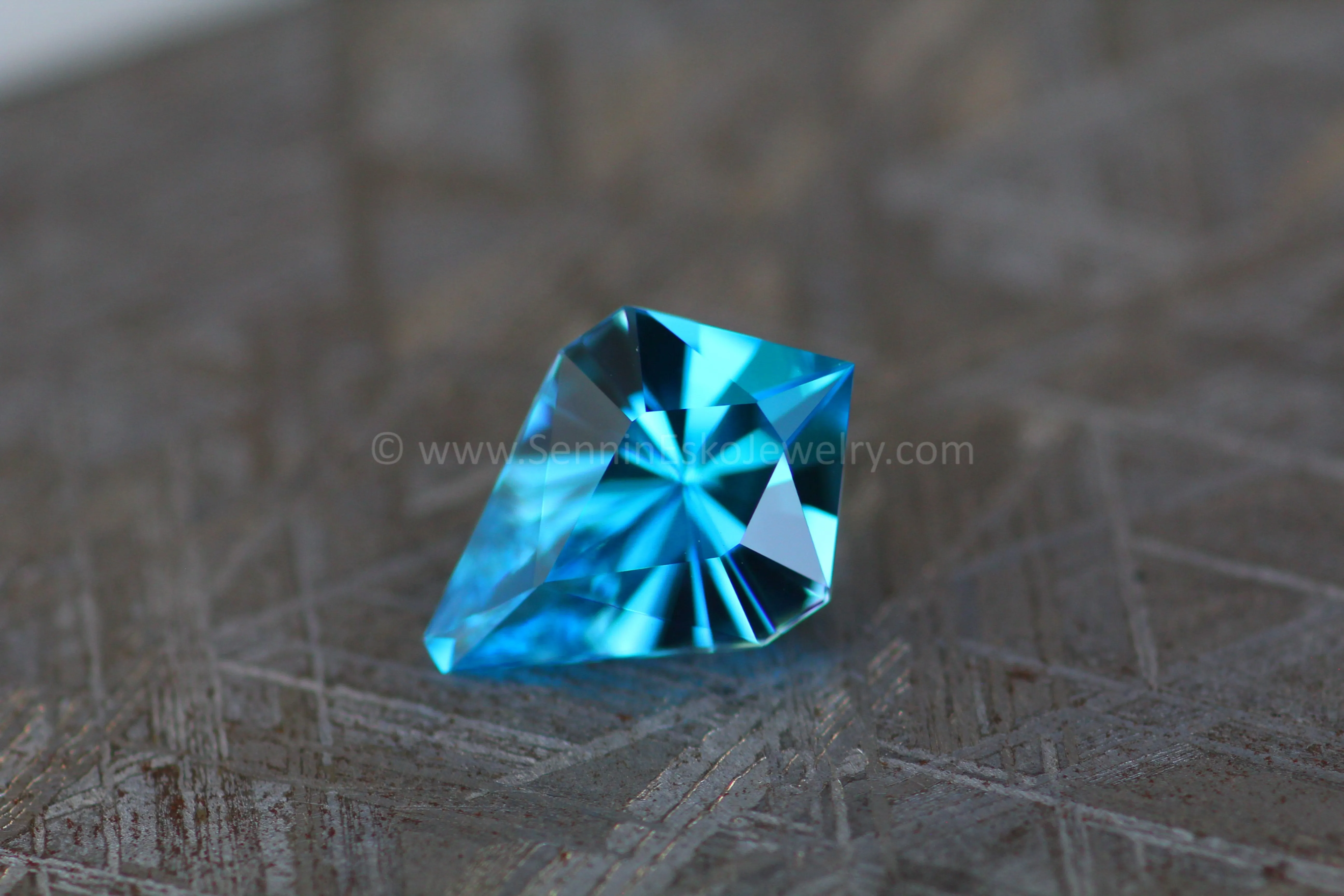 4 Carat Electric Blue Topaz Kite - 13.3x9.2mm