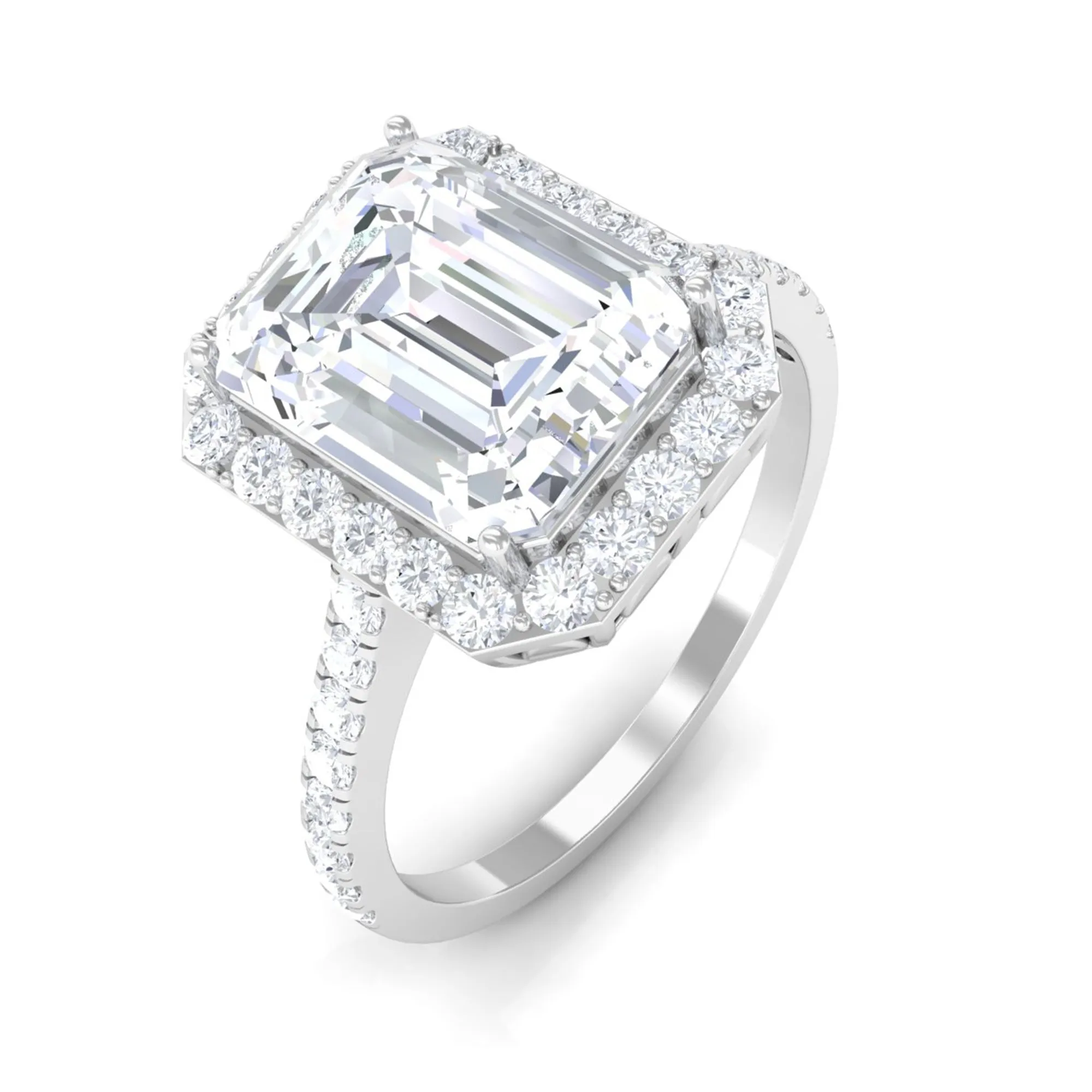 4.75 CT Octagon Cut Zircon Classic Engagement Ring