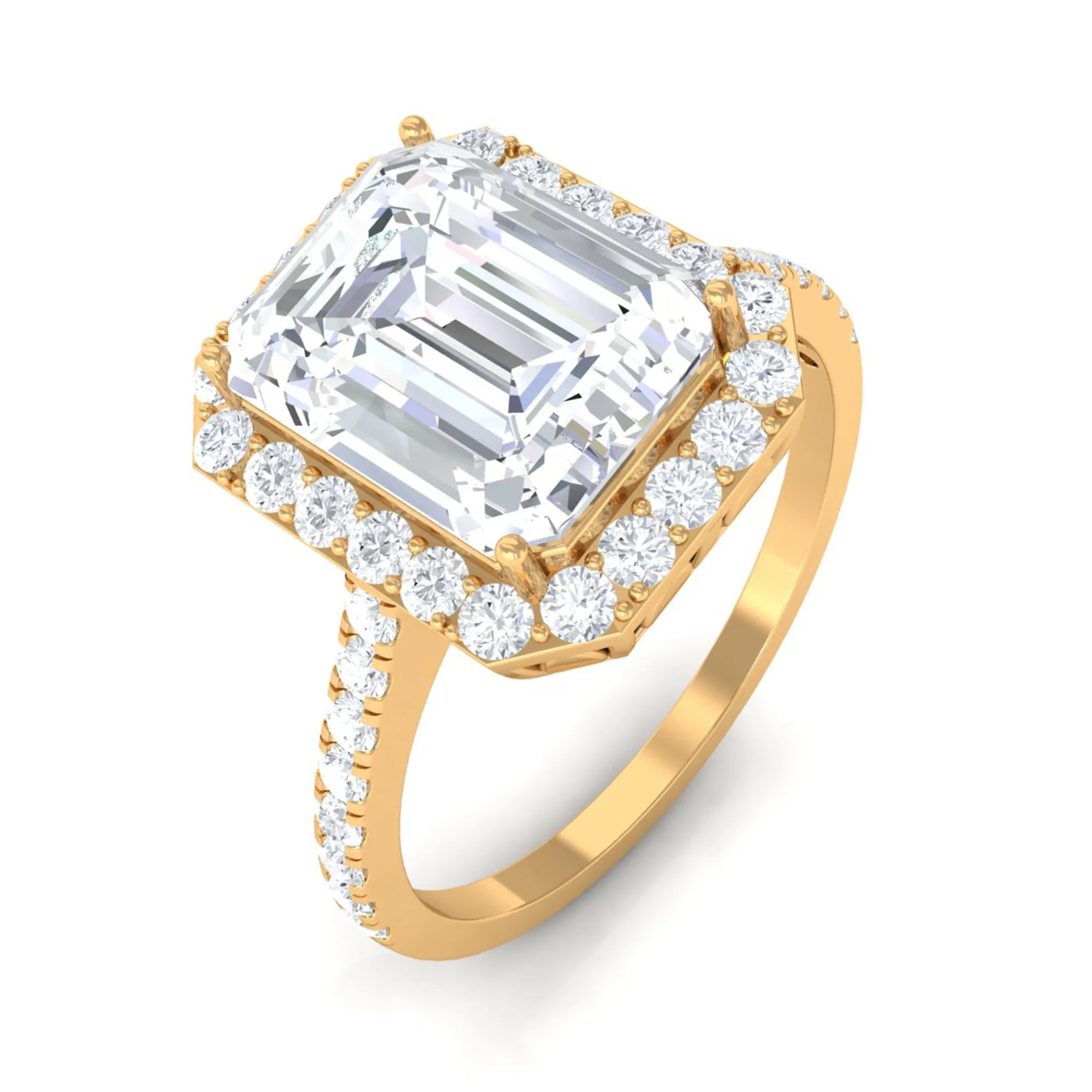 4.75 CT Octagon Cut Zircon Classic Engagement Ring