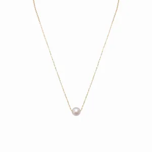 8mm Golden Single Pearl Necklace