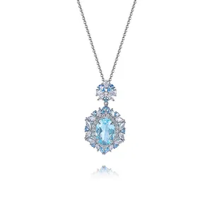 925 Silver Round Topaz Necklace