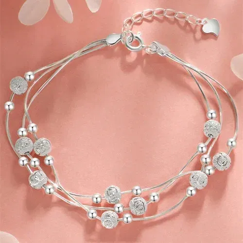 925 Sterling Silver Bracelet Partial Pearls Knots Bracelet for Women Fashion Luxury Design Bead Jewelry Charm Bracelet Gift