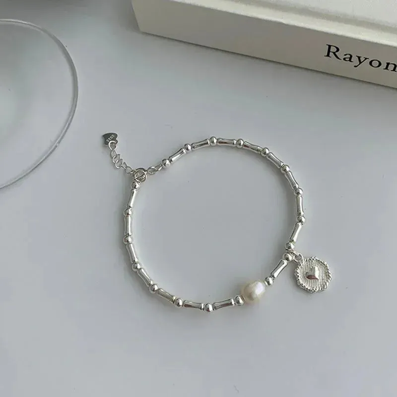 925 Sterling Silver Bracelet Partial Pearls Knots Bracelet for Women Fashion Luxury Design Bead Jewelry Charm Bracelet Gift