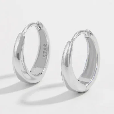 925 Sterling Silver Inlaid Zircon Huggie Earrings