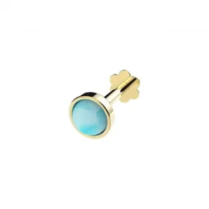 9ct Yellow Gold Turquoise Stone Cartilage Labret ES2046