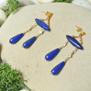 Alexandra Earrings - Lapis Blue