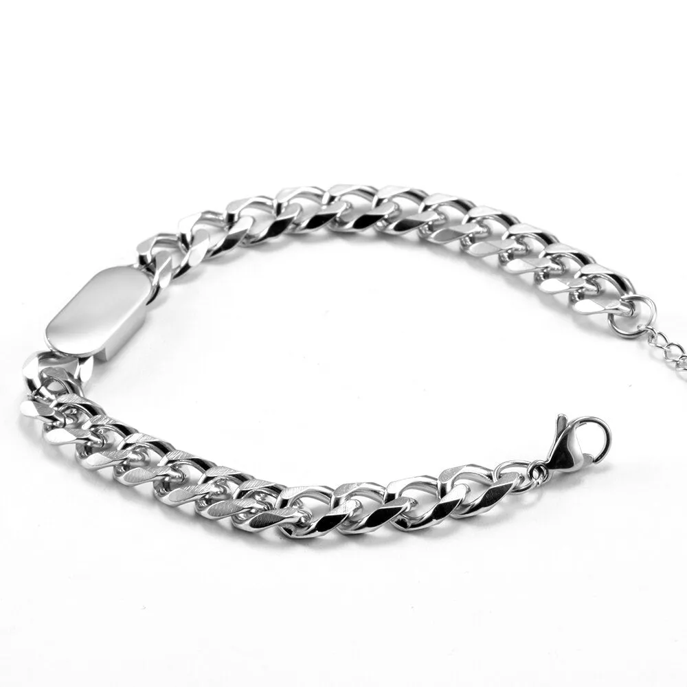 Antonios Cuban Stainless Steel Bracelet Men