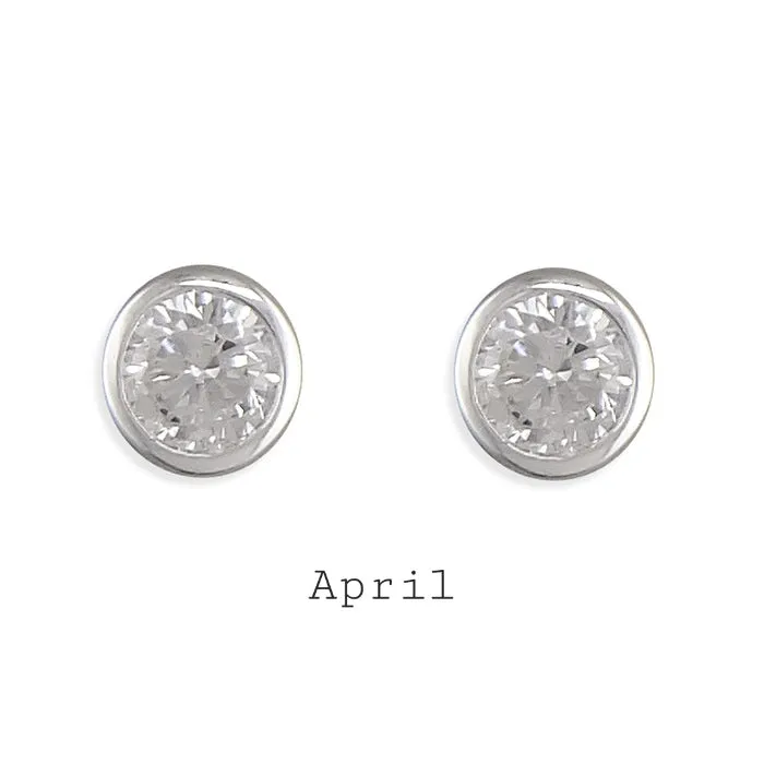 Anya Birthstone Studs Silver