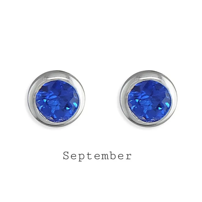 Anya Birthstone Studs Silver