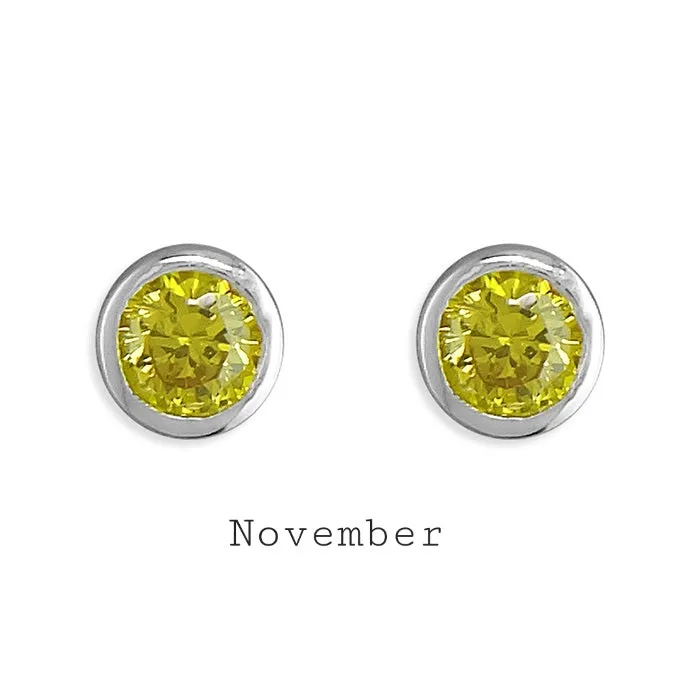 Anya Birthstone Studs Silver