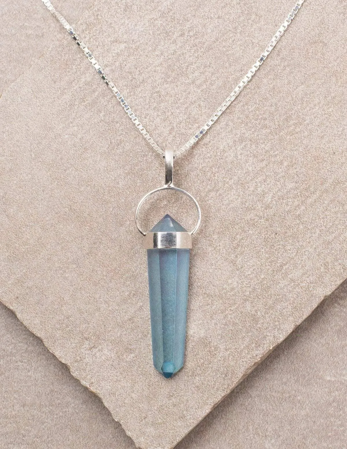 Aqua Aura Quartz Pendant Necklace - As-Is-Clearance