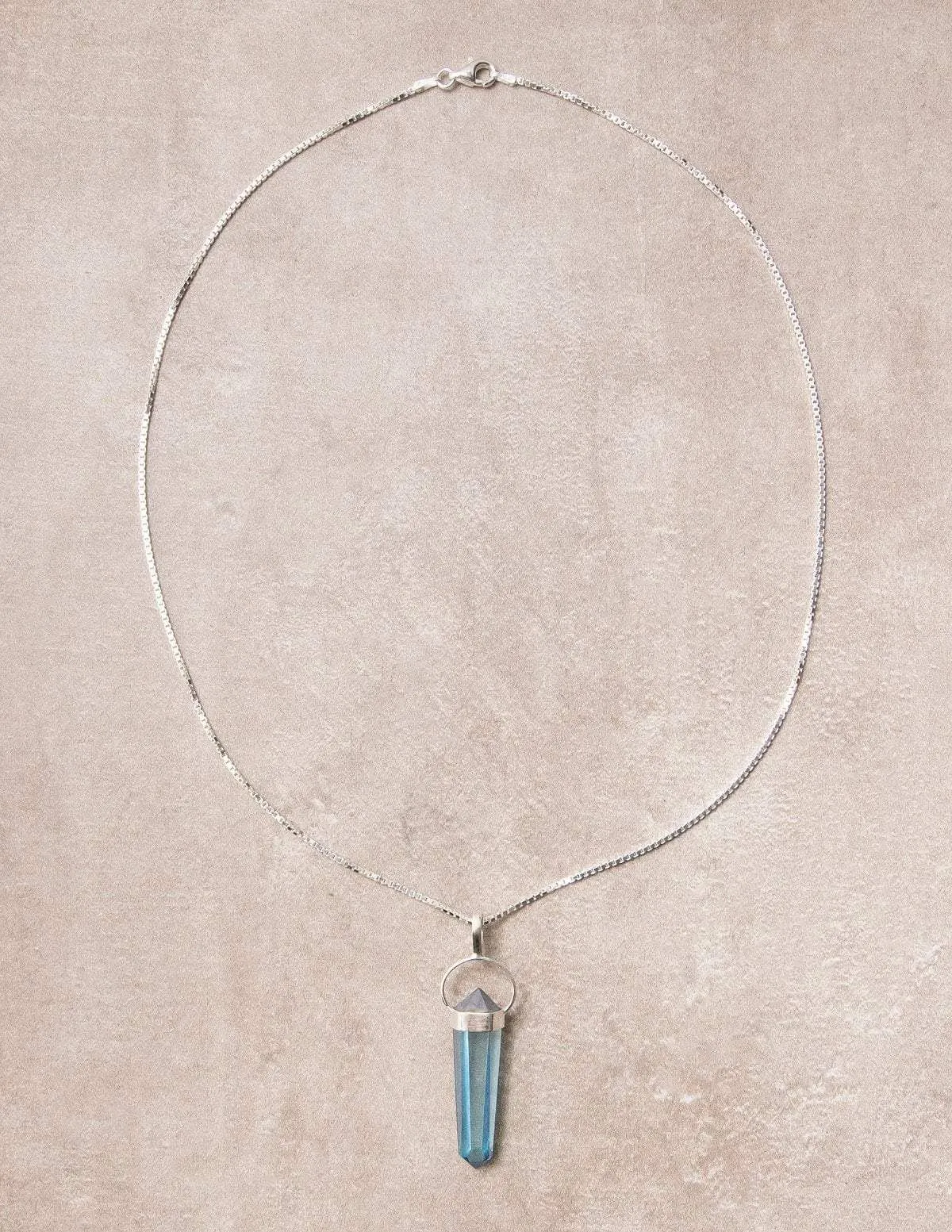 Aqua Aura Quartz Pendant Necklace - As-Is-Clearance