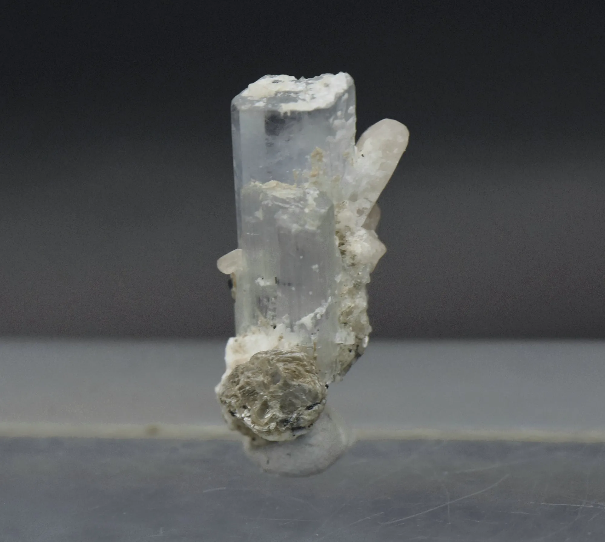 Aquamarine Crystal with Mica Mineral Specimen