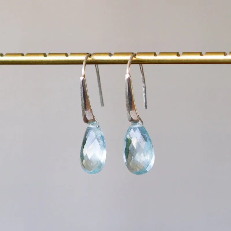 Aquamarine Fragment Gemstone Drops in Sterling Silver