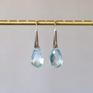 Aquamarine Fragment Gemstone Drops in Sterling Silver