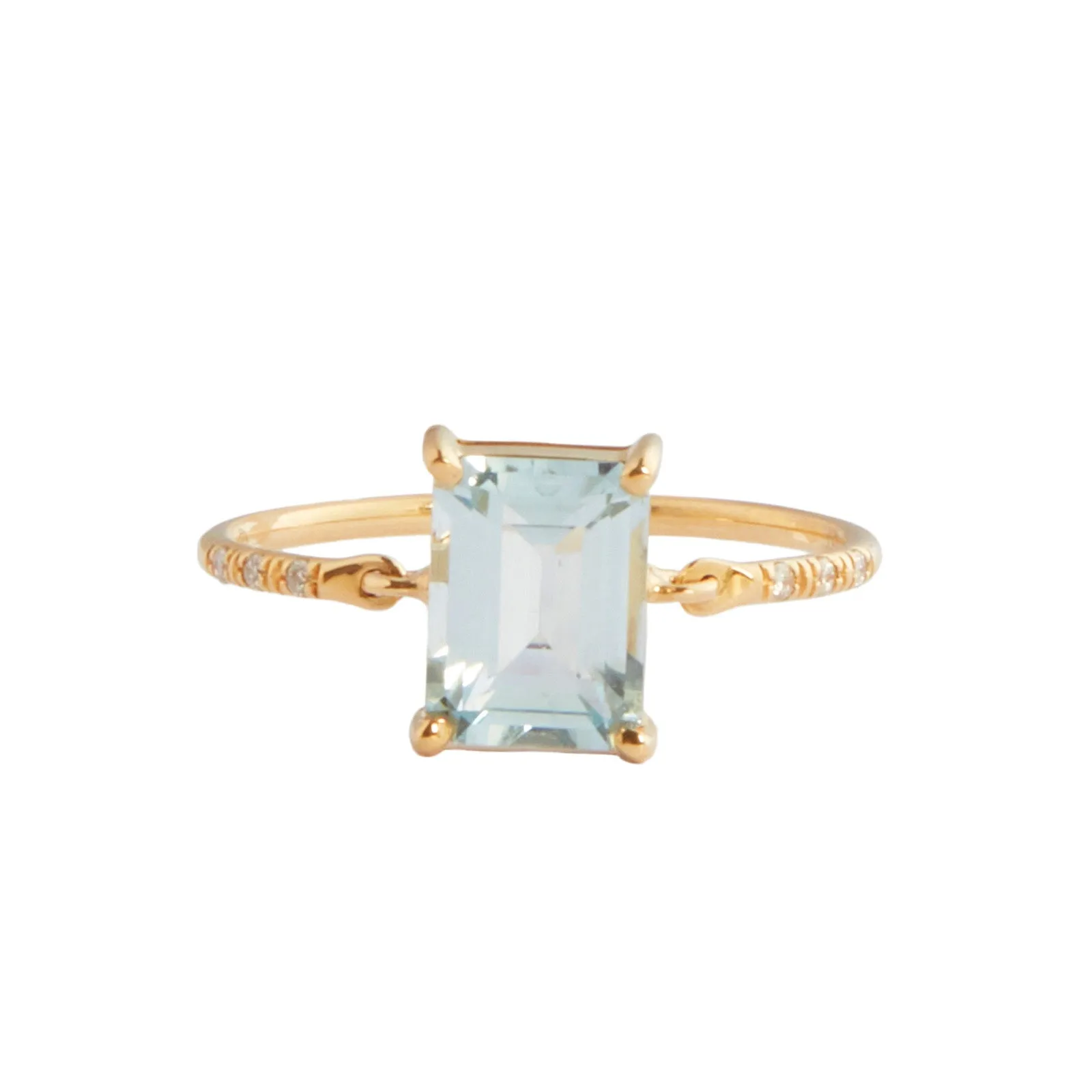 Aquamarine Petite Diamond Circle Ring