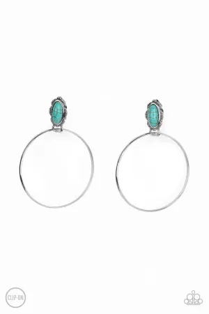 At Long LASSO Blue Paparazzi Clip-On Earrings