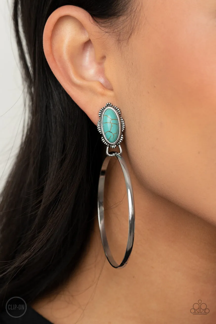 At Long LASSO Blue Paparazzi Clip-On Earrings