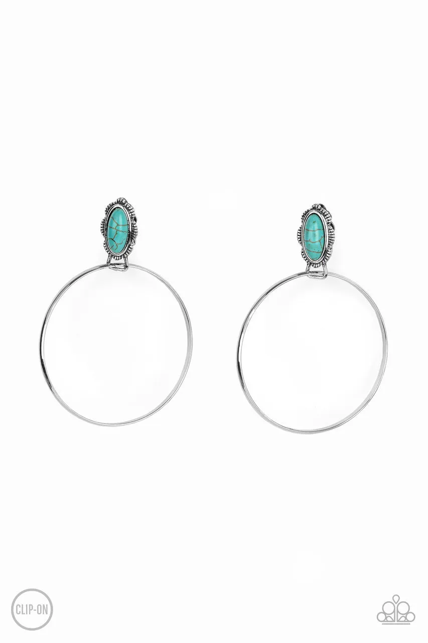 At Long LASSO Blue Paparazzi Clip-On Earrings