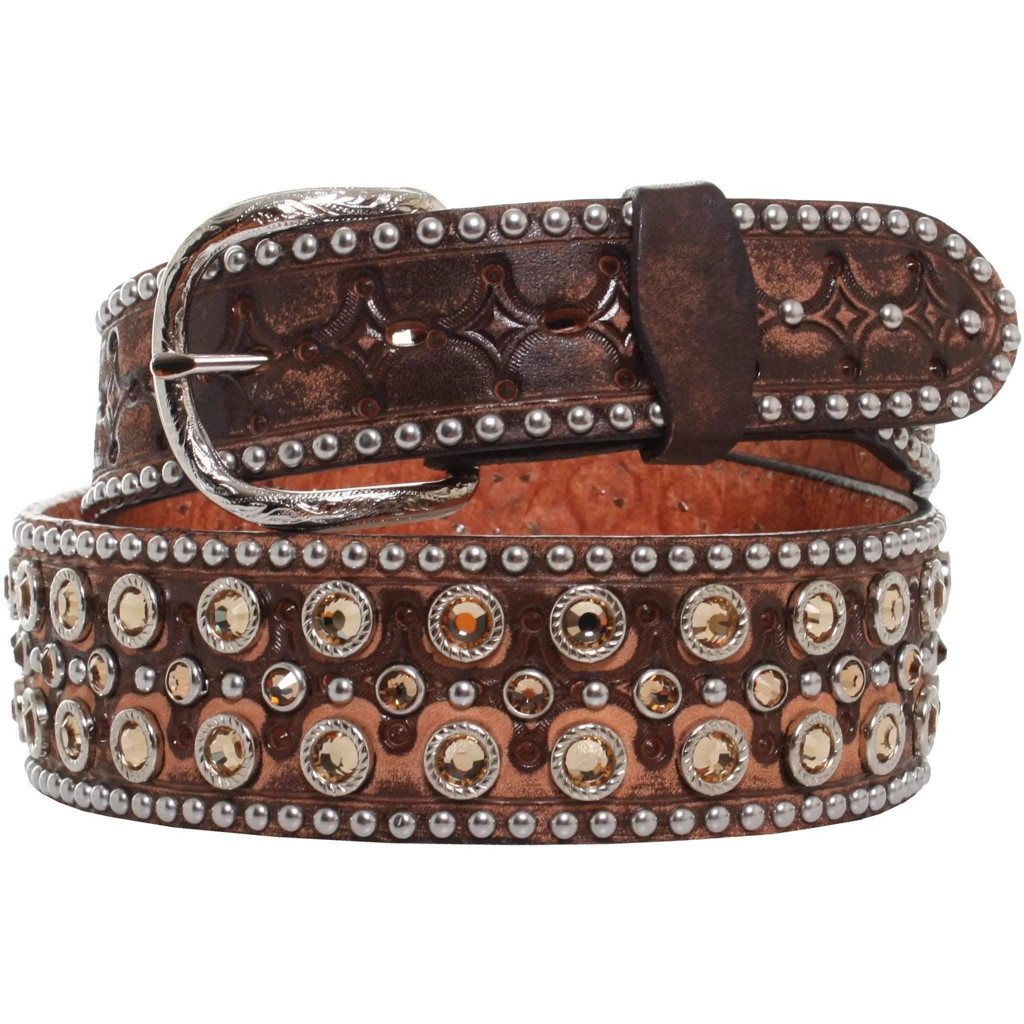 B867 - Brown Vintage Crystal Belt