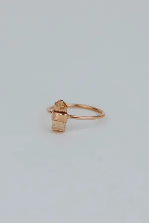 Banded Crystal Ring - Imperial Topaz 14k