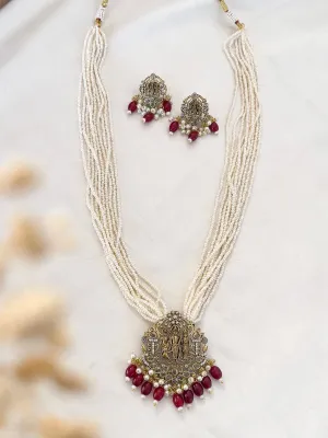 Bead Jadau Kundan Pendant Mala Necklace