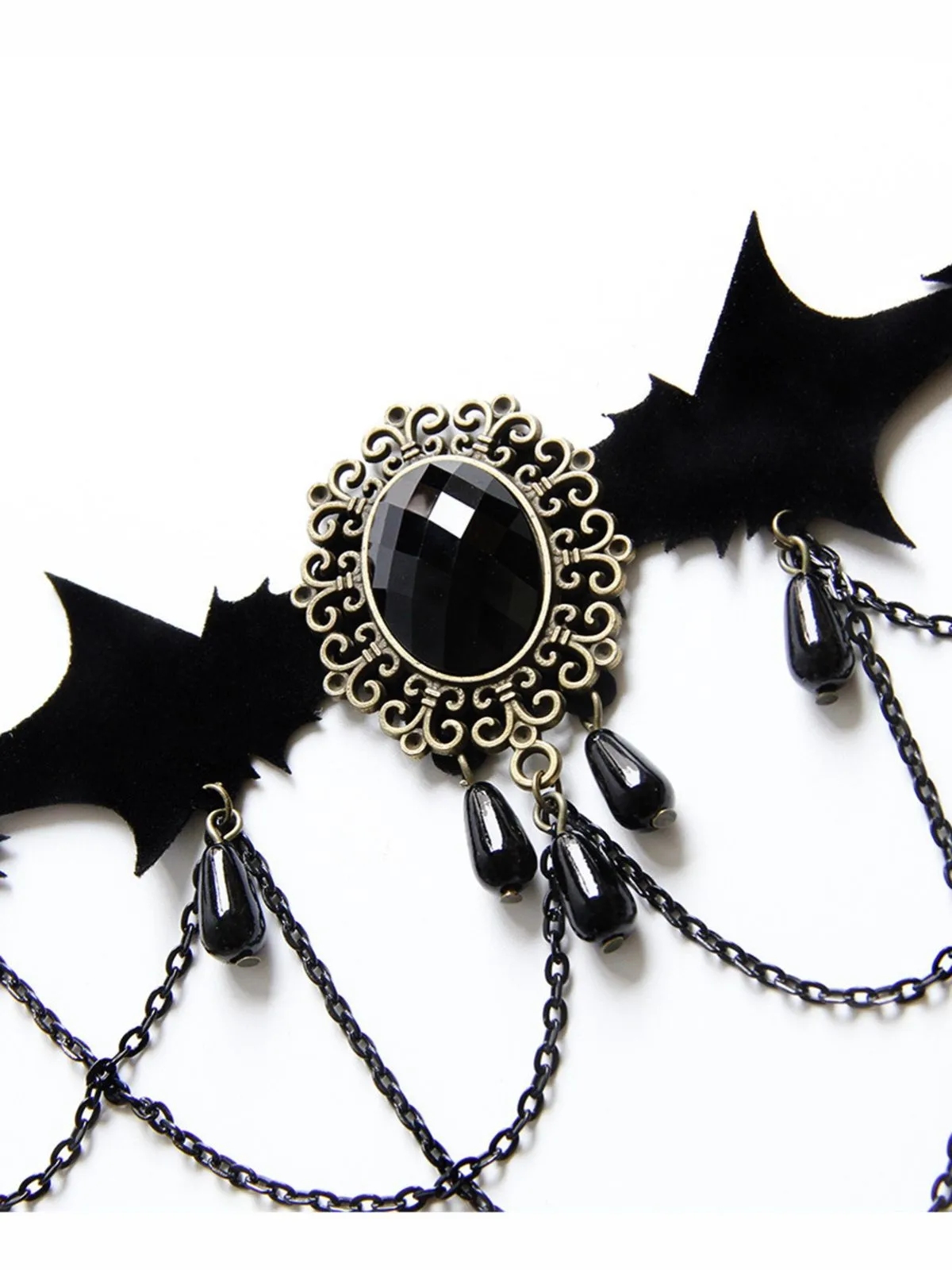 Black Latest Halloween Gemstone Necklace