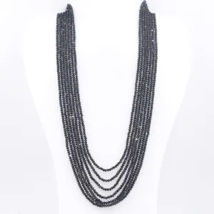 Black Spinel Necklace Faceted Spinel Necklace Layered Necklace Black Necklace Black Beads Necklace SKU 6143285