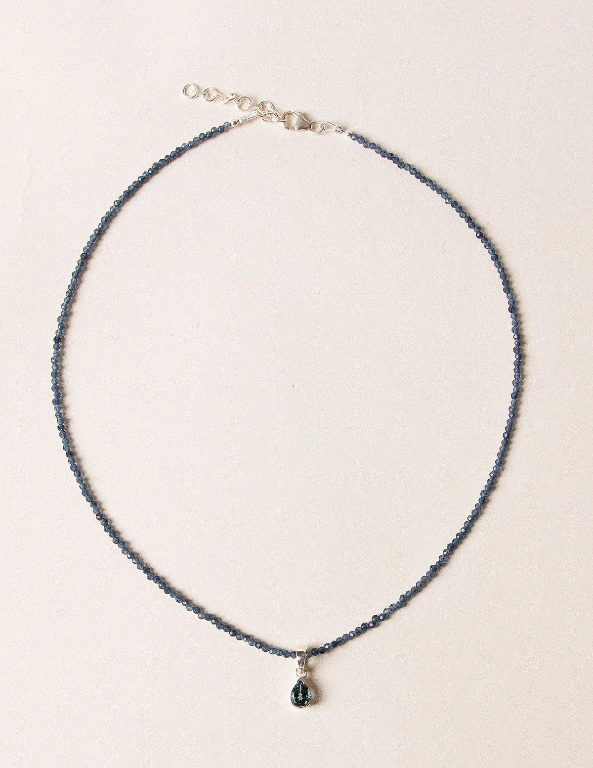 Blue Topaz on Beaded Kyanite Necklace - One of a Kind