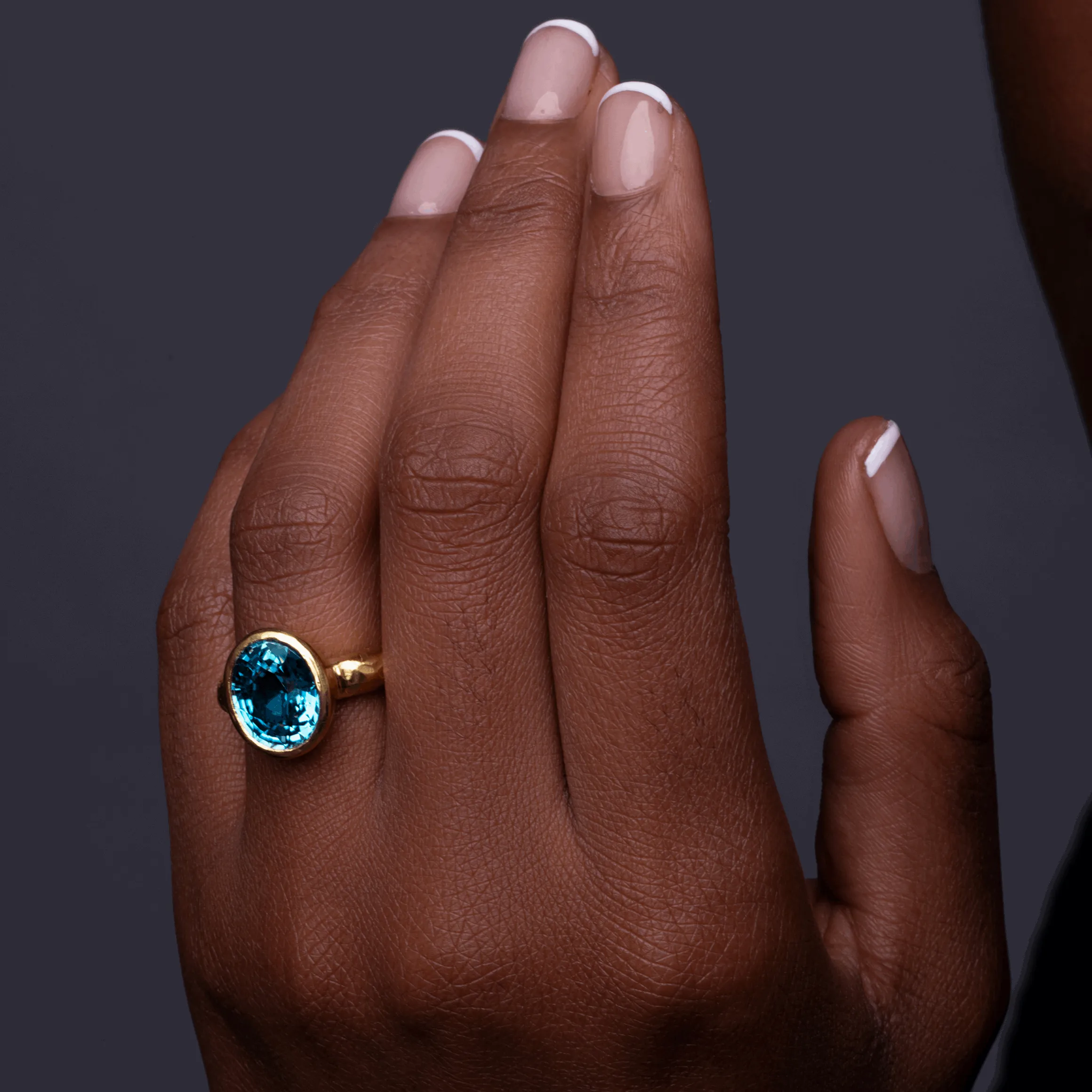 Blue Zircon Gold Ring